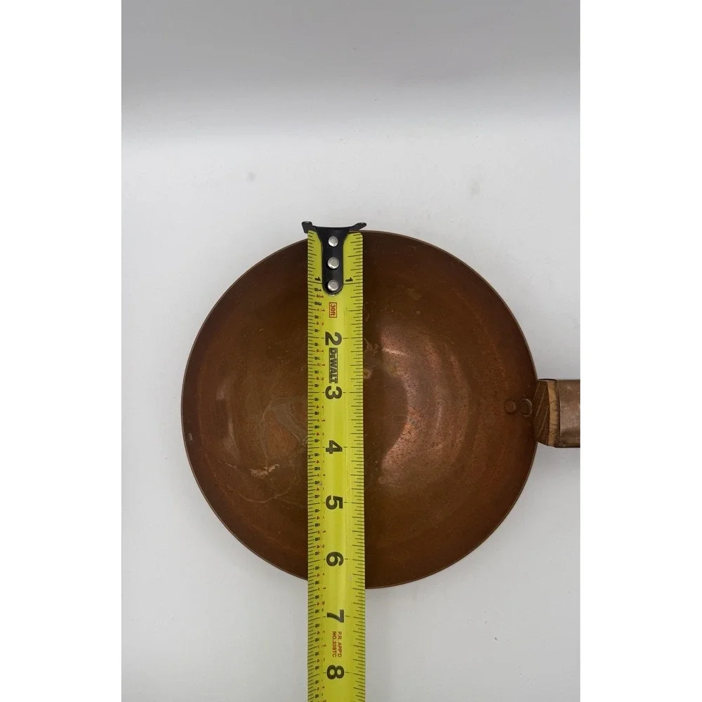 Vintage Copper Zabaglione Pan Wood Pistol Grip Handle Round Bottom 6.5